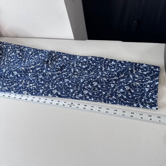 J. Jill Ditsy Floral Straight Leg Cotton Pants Size 16 Tall Blue Office Casual - Picture 12 of 13